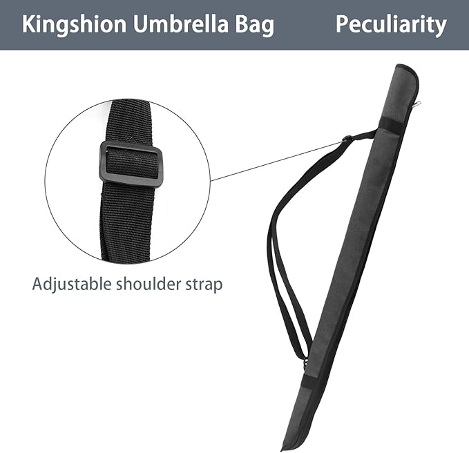 35" Umbrella Bag, Wet Umbrella Bags with Shoulder Strap Waterproof Anti Dust Reversible Umbrella Cover Carry Case for Storage Travel Home Car - Dark Grey