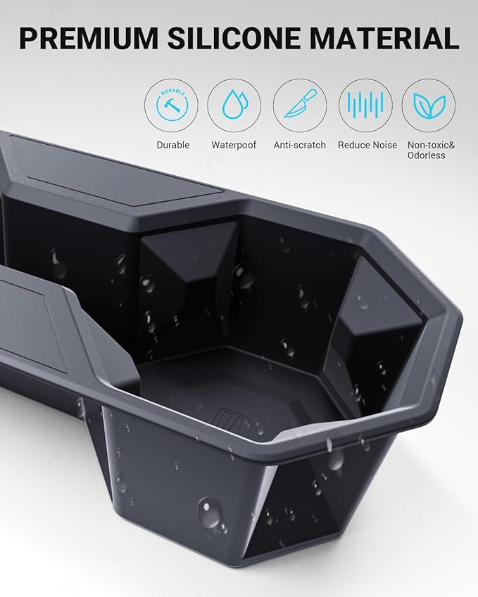 Motrobe Center Console Cup Holder Insert for 2024 2025 2026 Tesla Cybertruck [Seamless Fit for Console] Silicone Drink Organizer Holder for Cybertruck Interior Accessories