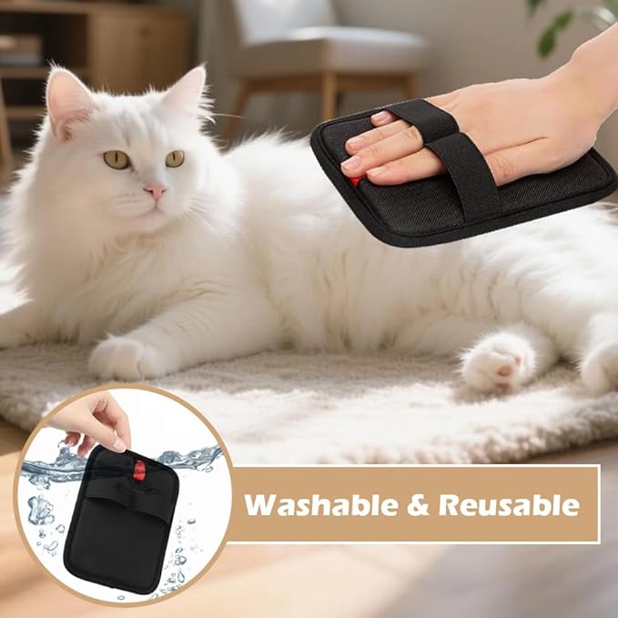 2 PCS Pet Hair Removal Glove Electrostatic Pet Hair Remover Reusable Animal Fur Removal Tool Cat & Dog Grooming Gloves Brush for Couch Carpet Curtain Furniture Laundry