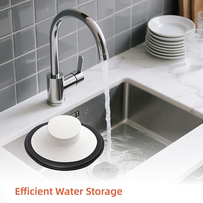 RQYEKDO Kitchen Sink Stopper, Stainless Steel 3-1/2 inch Universal Sink Plug Cover for Garbage Disposal Flange Drain,Fit for InSinkErator, Moen,Waste Maid, and More（White