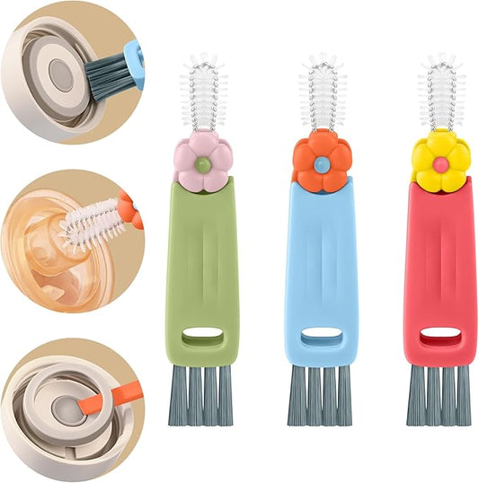 3 in 1 Cup Lid Cleaning Brush Set, Multifunctional Bottle Crevice Cleaning Brush, Portable Cup Lid Gap Cleaner, Water Bottle Cleaner Brush, Home Kitchen Cleaning Tools