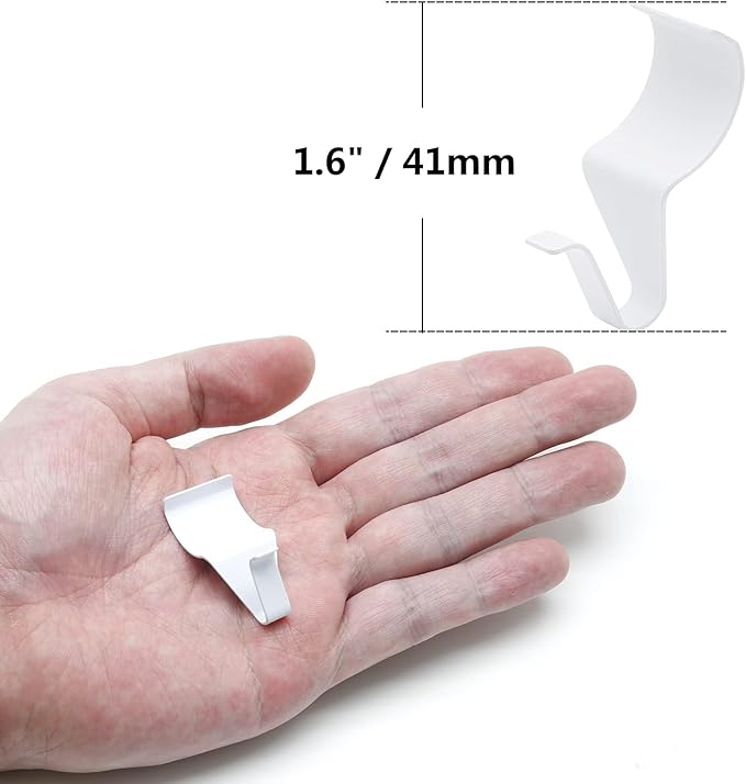 24 Pack No-Hole Needed Vinyl Siding Hooks, White Vinyl Siding Hangers Metal Clips Stainless Steel Wall Hanging Hooks for House Outdoor Light Decorations