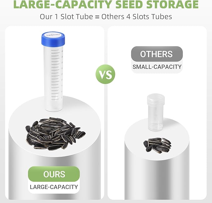 Large Seed Organizer Storage Box with Sturdy EVA Zipper Bag, 30 Slots Seeds Storage Containers and 120 Label Stickers, Garden Seed Organizer for Gardening Gifts