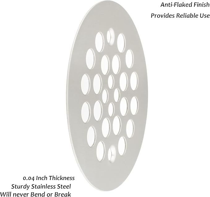 Artiwell 4-1/4“ Shower Strainer Drain Trim Set, Screw-in Shower Strainer Drain Cover, Plastic-Oddities Style Replacement Strainer Grid,Machine & Self-Tapping Screws Included (Brushed Nickel)