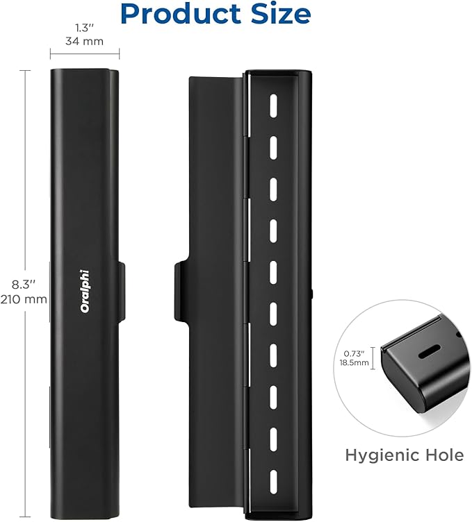 Aluminum Toothbrush Travel Case, Portable Travel Toothbrush Holder, Durable Manual Toothbrush Box Container for Traveling, Bathroom, Camping, Business Trip-Black