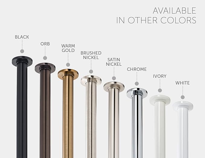 Ivilon Tension Curtain Rod - Spring Tension Rod for Windows or Shower, 24 to 36 Inch. Ivory