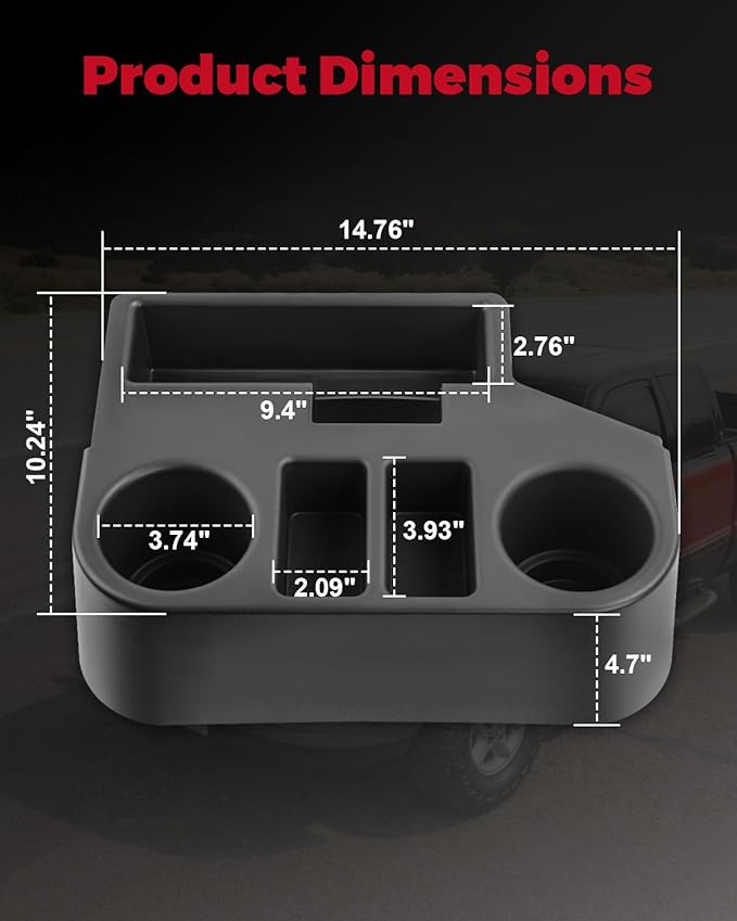 Center Console Cup Holder Compatible with Ram 1500 2500 3500 1994 1995 1996 1997 Black