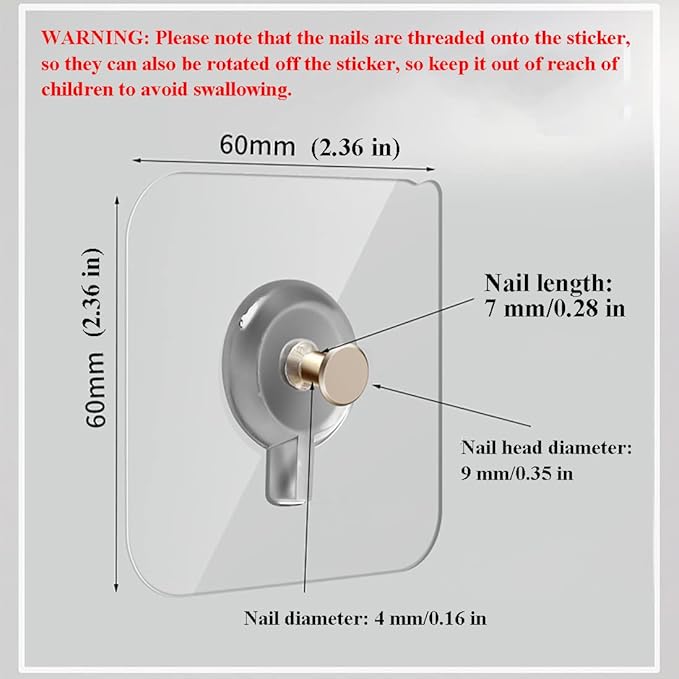 12 PCS Wall Mounted Replacement Sticky Pads for Kitchen Bathroom Shower Caddy Organizer Rack Holder Nail Free Adhesive Hooks (No Trace Nails)