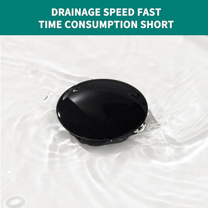 SevenGelok Black Sink Drain with Overflow Pop Up Sink Drain Stopper for Sink Faucet Vessel Vanity Bathroom Sink Drain Strainer with Hair Catcher Anti-Clog Strainer Matte Black, SD30-BK