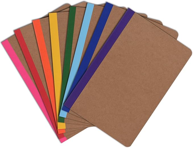 ZCZN 8 Pack Colorful Lined Notebooks Bulk, A5 Journals with 8 Colors, 60 Pages/30 Sheets, 8.3x5.5 Inch, College Ruled Paper, Travel Writing Journal Notebooks for Work,School(8 pack,8 colors-lined)