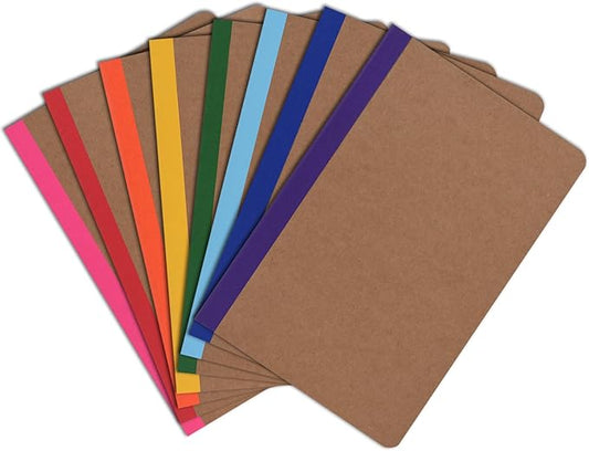ZCZN 8 Pack Colorful Lined Notebooks Bulk, A5 Journals with 8 Colors, 60 Pages/30 Sheets, 8.3x5.5 Inch, College Ruled Paper, Travel Writing Journal Notebooks for Work,School(8 pack,8 colors-lined)