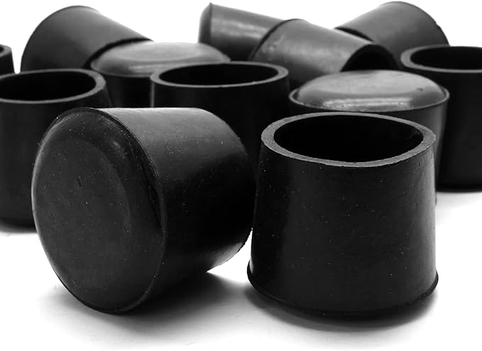 Piutouyar Round PVC Rubber Furniture Covers, 38mm / 1.5 Inches Table Chair Leg Tip Protectors, Non-Slip End Cap for Protect Surfaces, Black (16Pcs)