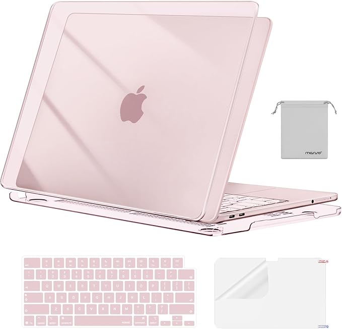 MOSISO Compatible with MacBook Neo Case 13 inch 2026 Release Model A3404 with A18 Pro Chip, 4 in 1 Kit Precision Fit Crack & Scratch Resistant Protective Hard Shell Case Cover, Crystal Blush
