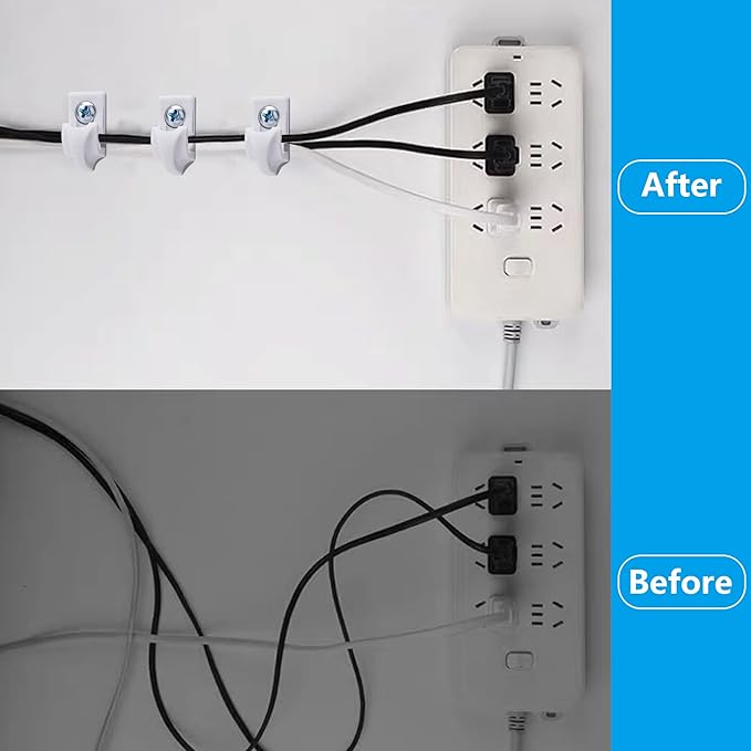 40 Pcs White Down Wall Clips - Wire Shelf Brackets Closet Maid Support Brackets - Plastic Closet Shelves Screws and Expansion Tubes for Wire Shelving