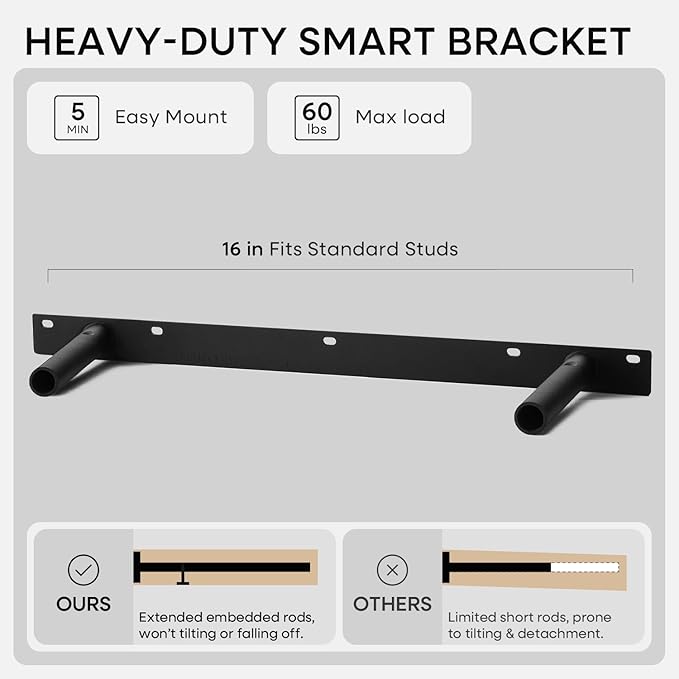 Homeforia 24 inch Golden Oak Floating Shelf, High-End Solid Real Wood 24-inch Small Floating Shelves for Wall Mounted, Oak Wooden 24-inch Floating Shelves, Heavy Duty Bracket, 24 X 6.5 X 1.75 in, Set of 2
