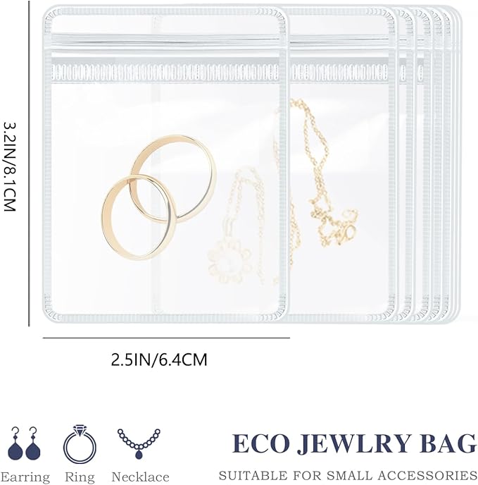 Travel Jewelry Bags, 20Pcs Clear Travel Jewelry Organizer, Portable Anti Tarnish Jewelry Storage Pouch Bag Gift for Women Girl, 20Pcs Clear Bags