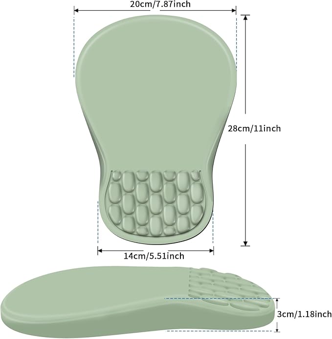 YIWEI Ergonomic Mouse Pad with Wrist Rest - Comfortable Office Mousepad with Memory Foam Wrist Support for Carpal Tunnel Relief, Mouse Pads with Non-Slip Base for Gaming and Home (Green)