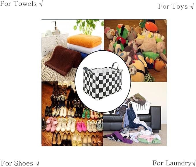 Rectangular Storage Basket Collapsible Organizer Bin Waterproof Toy Box for Organizing Home/Dorm/Kitchen/Pet/Office/Closet/Shelf/Gift Baskets