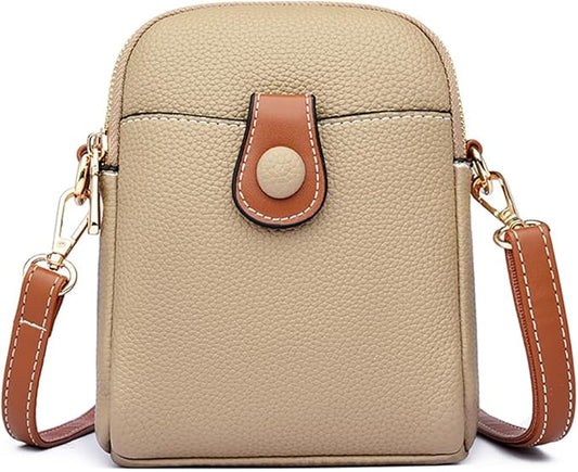 Mudono Small Crossbody Bag for Women Genuine Leather Cell Phone Purse Lightweight Shoulder Bag Vintage Daily Wallet Bag