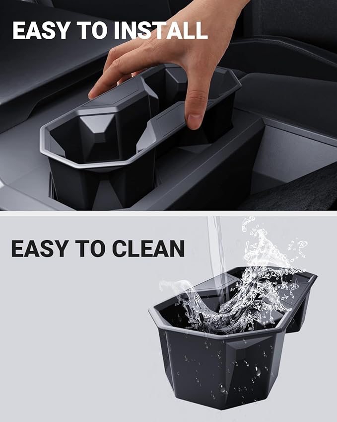 Motrobe Center Console Cup Holder Insert for 2024 2025 2026 Tesla Cybertruck [Seamless Fit for Console] Silicone Drink Organizer Holder for Cybertruck Interior Accessories