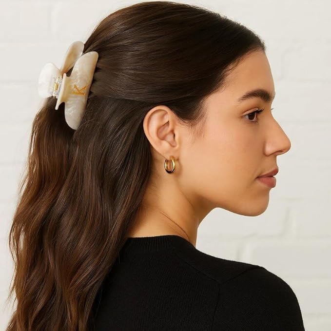 Acrylic Letter Hair Clips for Women - Monogram Hair Claw Alphabet Large Hair Clip, Fashion Glitter Claw Clips Elegant And Durable Hair Accessory, Letter I