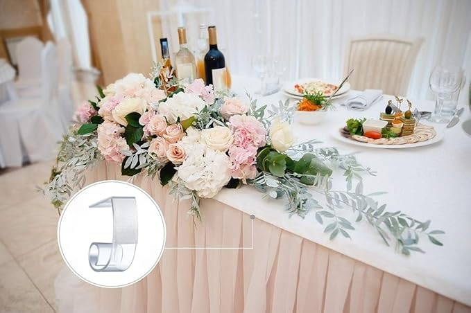 NAVADEAL Table Skirting Clips Tablecloth Clips for Table 1 1/2" - 2" with Hook | Pack of 24 | Great for Wedding Home Meeting Party Picnic Patio Banquet Indoor Outdoor Events