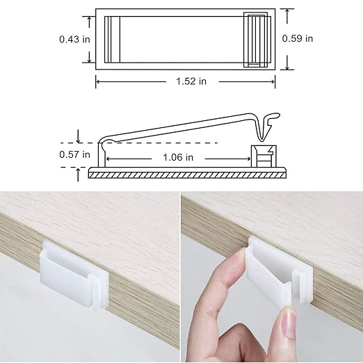 50Pcs Self Adhesive Cable Management Clips, Cable Organizers Wire Clips Cord Holder for PC Laptop Ethernet Cable Desktop Home Office (1.52’’ x 0.59’’ x 0.57’’, White)