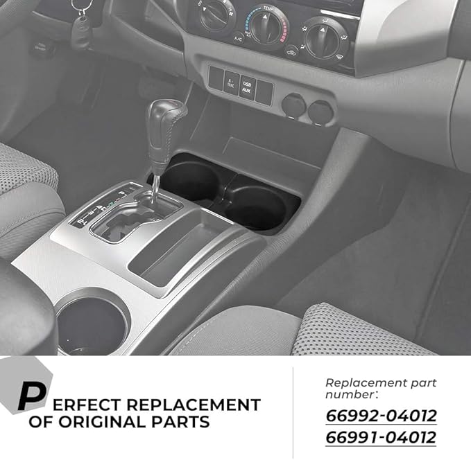 JOYTUTUS Door Cup Holder Insert Compatible with 2005-2017 Tacoma, Durable Car Cup Holder OE Replacement Accessories 66991-04012 66992-04012