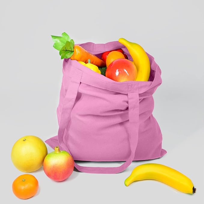 NPBAG 1 Pack 15'' X 16'' Baby Pink Cotton Tote Bag, Lightweight Blank Bulk Cloth Bag with 1pc of PTFE Teflon Sheet