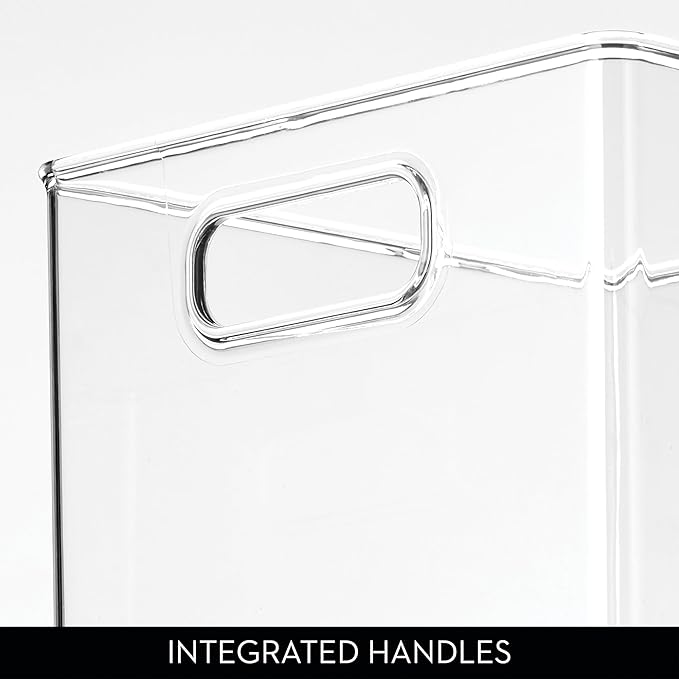 iDesign Pantry Storage Bin with Handles for Kitchen Cabinets or Fridge - Clear - Made in USA
