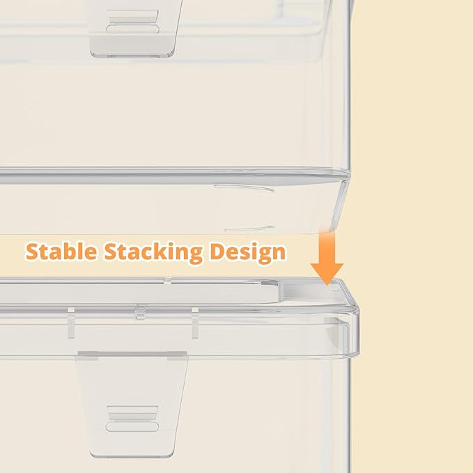 Mathtoxyz Bead Organizer Box(Red,Yellow,Blue), 93Pcs Small Bead Organizers and Storage Plastic Cases Mini Clear Containers Boxes with Hinged Lid and Rectangle for Bracelet Making DIY Jewelry Craft