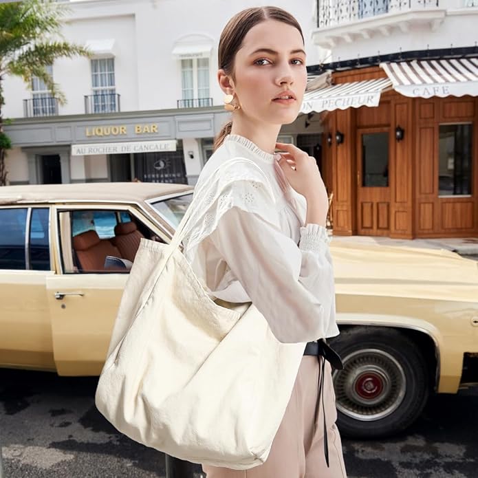 Canvas Tote Bag for Women Large Hobo Shoulder Bag for Work Travel Casual Message Bag Tote Purse handbags