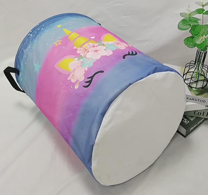 Kids Hamper Girls Unicorn Room Decor,Storage Bins Organizer Toy Box Laundry Basket Large Canvas Collapsible Chest for Home/Dorm/Kitchen/Pet/Office/Closet/Shelf/Gift Baskets