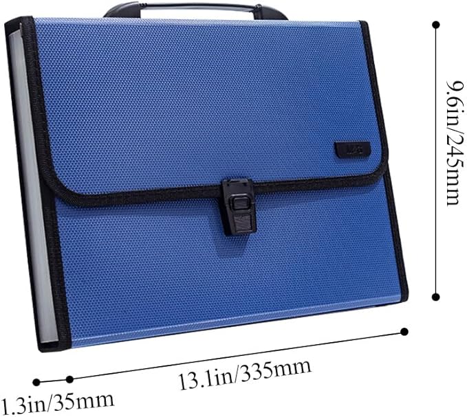 M&G Expanding File Folder 12 Pockets Accordion File Organizer with Labels, Portable Document Receipt Organizer for A4 Letter Size Paper, Waterproof Folder for Business School Office Supplies (Blue)