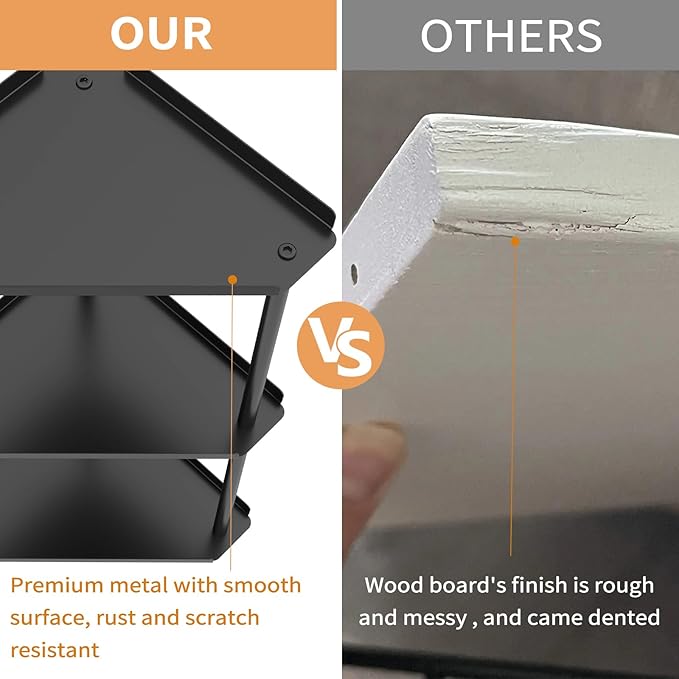 3 Tier Bathroom Counter Organizer, Vanity Organizer Corner Shelf, Skincare, Makeup Countertop Organizers, Kitchen, Bathroom Counter Storage, Black