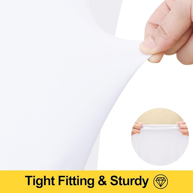 Smiry Spandex Tablecloth 2 Pack, Elastic Fitted Stretch Tablecloth for 5FT Rectangle Tables, Waterproof Washable Table Cover Skirt for Outdoor, Wedding, Banquet & Parties (White, 60Lx36Wx30H Inch)