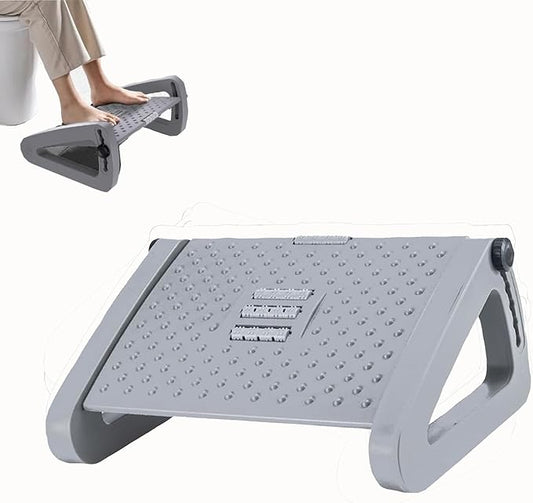 Under Desk Foot Rest for Office, Adjustable Ergonomic Accessories Portable Small Foot Stool Massager, Computer Foot Hammock Rest for High Gaming Chair Tall Footrest for Couch(Grey)