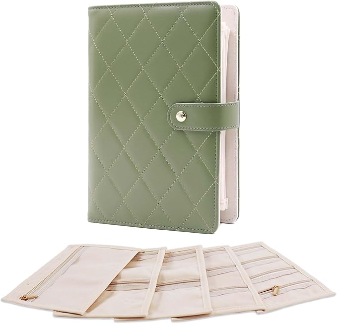 Travel Jewelry Organizer Case,Portable Jewelry Organizers Storage Book, Compact Jewelry Roll for Earrings, Rings, Necklaces - Perfect Jewelry Travel Bag for Women