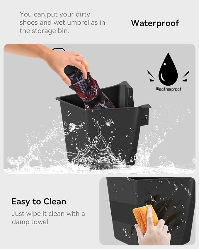 VIHIMAI for Tesla Model Y Juniper Accessories (2025-2026) Trunk Storage Bins,Rear Trunk Organizer TPE Waterproof Trunk Storage Bins Side Box with Lids for Tesla Interior Accessories