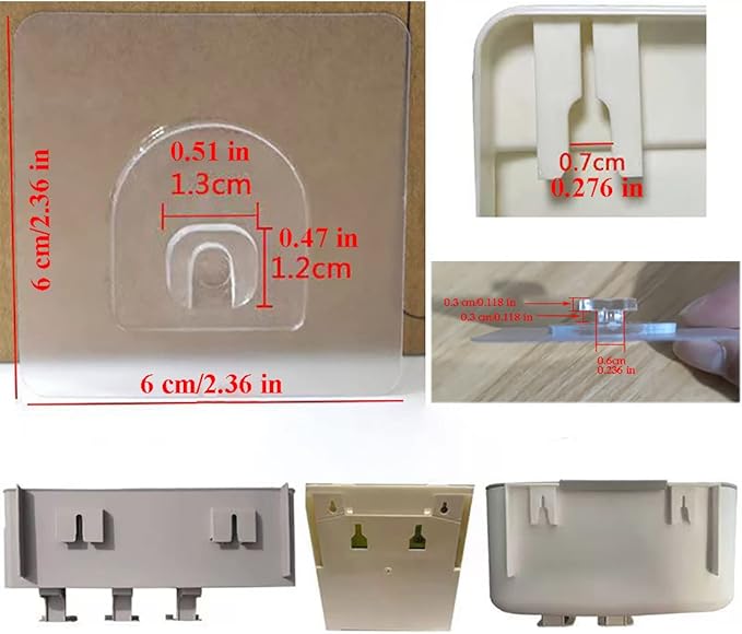 10 PCS Wall Mounted Replacement Sticky pads for Kitchen Bathroom Shower Caddy Organizer Rack Holder Nail Free Adhesive Hooks (Rounded Square)