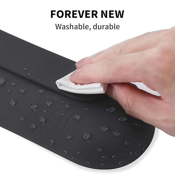 AGIKET 2 IN 1 Silicone Makeup Brush Holder with Beauty Make Up Sponge Holder Case：Soft Portable Cosmetic Face Brushes Holder with Upgrade Anti-Fall Out Magnetic Closure - Grey