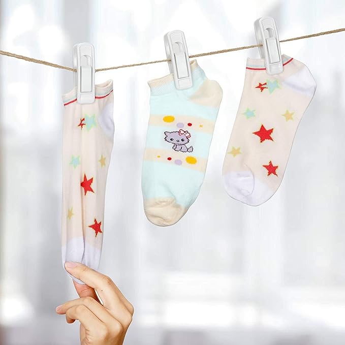 Tinfol White 60pc Clothes Hanger Connector Hooks and 20pc Hanger Clips, Stackable Space Saving Hook - Hangers Finger Clips, Hangers Organizer Accessories for Closet Organizers