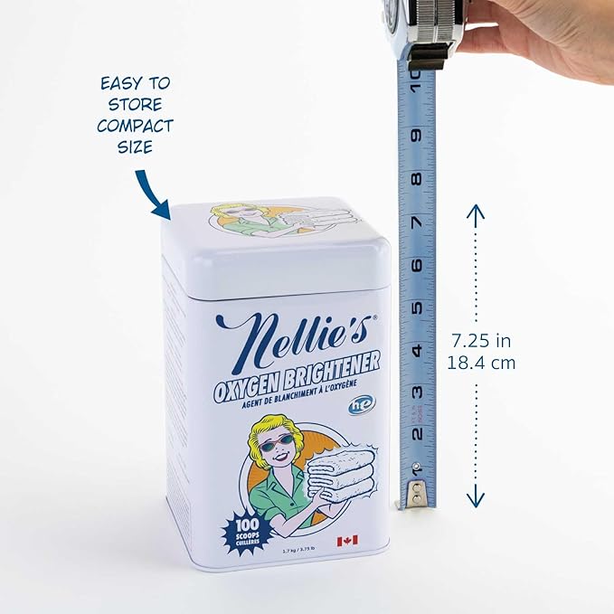 Nellie’s Laundry Soda 125 Loads – Laundry Powder Detergent – 4 Ingredients – No Residue – HE & Septic Safe – Made in Canada