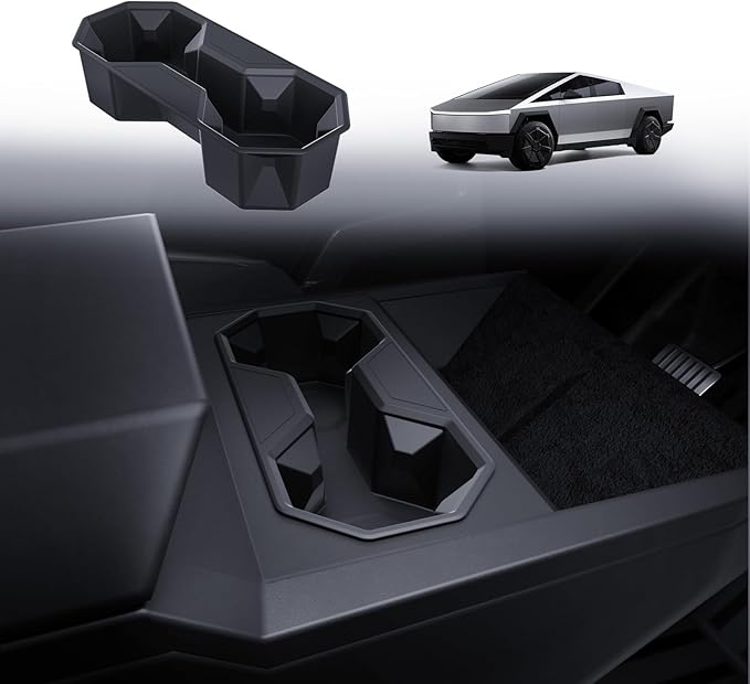Motrobe Center Console Cup Holder Insert for 2024 2025 2026 Tesla Cybertruck [Seamless Fit for Console] Silicone Drink Organizer Holder for Cybertruck Interior Accessories