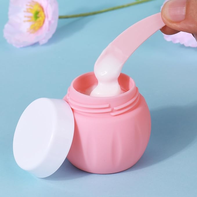 Travel Containers for Toiletries, GLAMFIELDS TSA Approved 1.7oz 50ml Travel Size Silicone Cream Jars BPA Free, Leak-proof Travel Essentials with Lid for Cosmetic Face Hand Body Cream Orange (4 Pack)