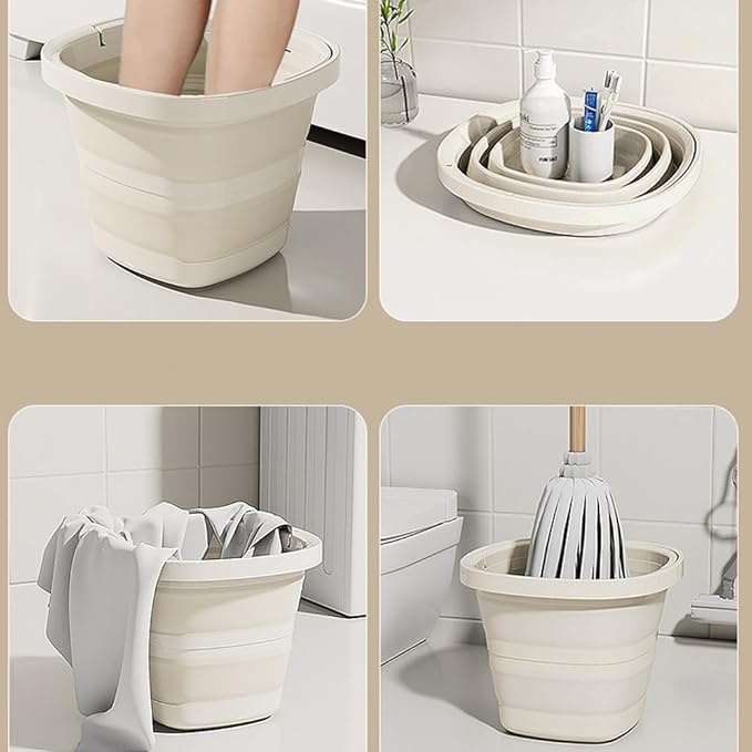 2.6 Gallon (10L) Collapsible Buckets,Large Capacity,Portable Foldable Water Pail for Outdoor Garden Cleaning, Car Washing, Camping, Fishing