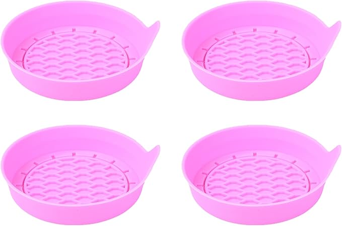 4PCS Car Cup Holder Coaster, Silicone Non-Slip Vehicle Cup Holder Insert Pads, Automotive Interior Insulation Drink Cup Mats Decor Accessories, Universal for SUV, Sedan, Truck (Pink)