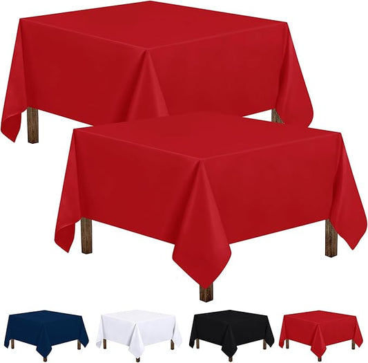 Utopia Kitchen Square Table Cloth 2 Pack (54x54 Inches, Red), Tablecloth Machine Washable, Polyester Table Cover for Dining, Buffet Parties, Picnics, Events, Weddings and Restaurants