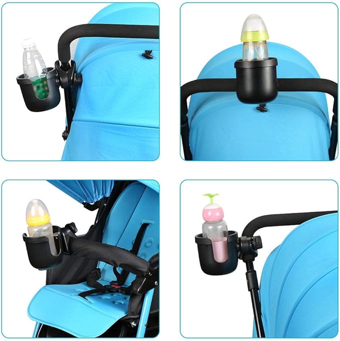 Accmor Stroller Cup Holder, Universal Cup Holder for Uppababy Nuna Doona Strollers, Bottle Drinks Holder for Wheelchair, Walker, Bike, Scooter, 2 Pack