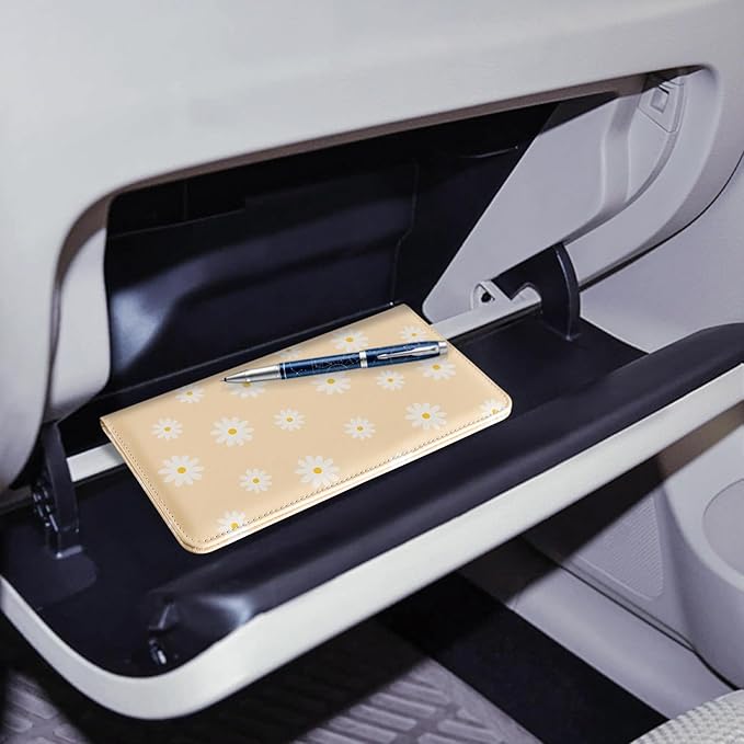 CoBak Car Registration and Insurance Holder - Vehicle Glove Box Car Organizer,Auto Truck Comparment Accessories Case with Magnetic Closure for Essential Document,Driver License,Cards